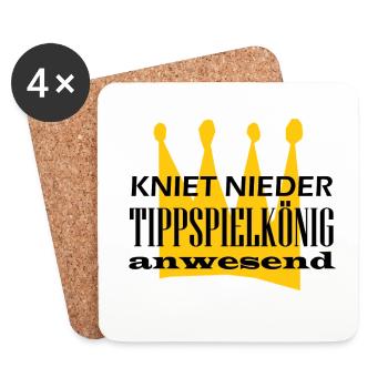 Geschenk Kniet nieder vor dem Tippspiel Gewinner - Untersetzer (4er-Set) - Weiß - Vorne