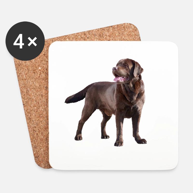 Labrador - Untersetzer (4er-Set) - Weiß