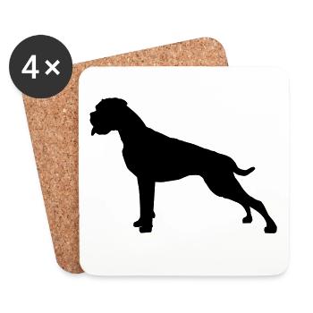 Boxer Stand silhouette - Untersetzer (4er-Set) - Weiß - Vorne