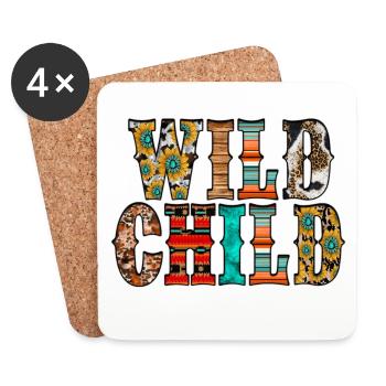 Wild Child - Coasters (set of 4) - white - Front