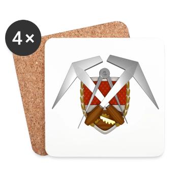 Craft Roofing Emblem - Coasters (set of 4) - white - Front