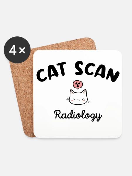 CAT SCAN Radio Manipulator Katzenradiologie - Untersetzer (4er-Set) - Weiß