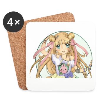 Mangas - Dessous de verre (lot de 4) - blanc - Devant