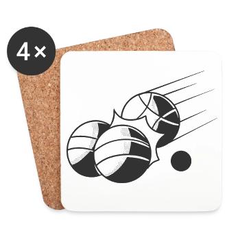 Boules de boule pour Bouler Boules Boulekugel - Dessous de verre (lot de 4) - blanc - Devant