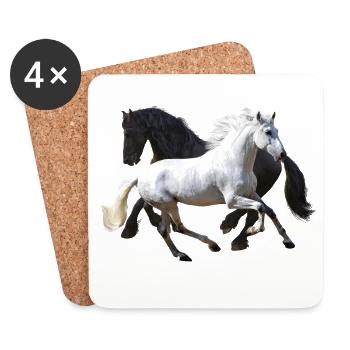 Chevaux - Dessous de verre (lot de 4) - blanc - Devant
