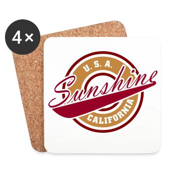 NERDY forever - Sunshine California - Untersetzer (4er-Set) - Weiß - Vorne