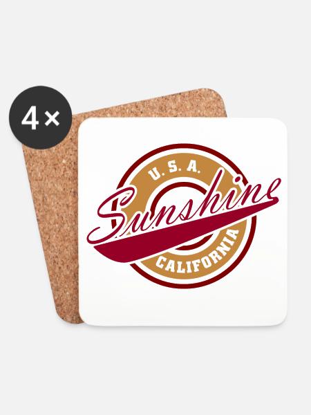 NERDY forever - Sunshine California - Untersetzer (4er-Set) - Weiß