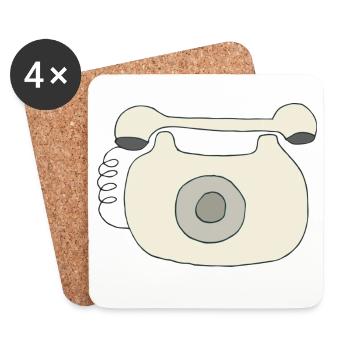 phone oldschool - Coasters (set of 4) - white - Front
