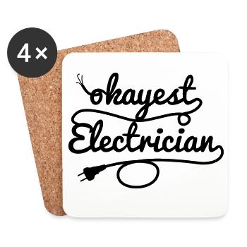 Durchschnittlicher Elektriker - Untersetzer (4er-Set) - Weiß - Vorne