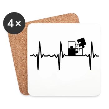 Puzzle Pulse Game Night Game Play Game Pulse Pulse - Coasters (set of 4) - white - Front