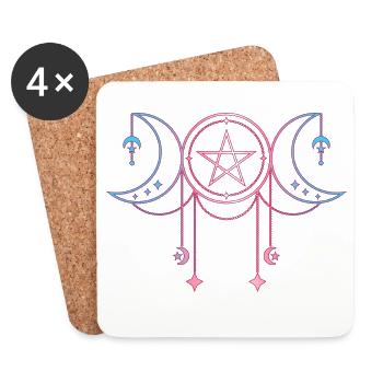 Triple Moon Goddess Transgender - Coasters (set of 4) - white - Front