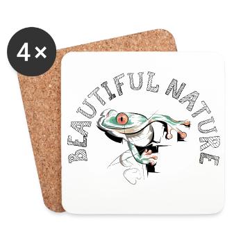 Giftpfeil Frosch Symbol Kunst frog - Untersetzer (4er-Set) - Weiß - Vorne