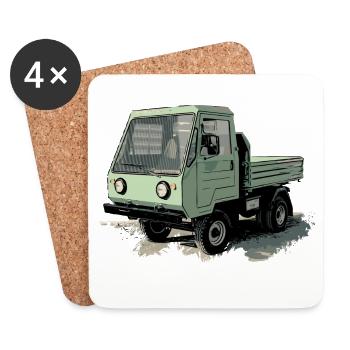Camion MULTICAR DDR - Dessous de verre (lot de 4) - blanc - Devant