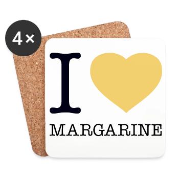 J’ADORE LA MARGARINE - Dessous de verre (lot de 4) - blanc - Devant