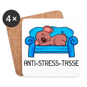 Tasse Koala - Untersetzer (4er-Set) - Weiß - Vorne