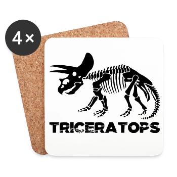 Schwarzes Triceratops Skelett - Untersetzer (4er-Set) - Weiß - Vorne