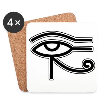 Oeil Horus Egypte - Dessous de verre (lot de 4) - blanc - Devant