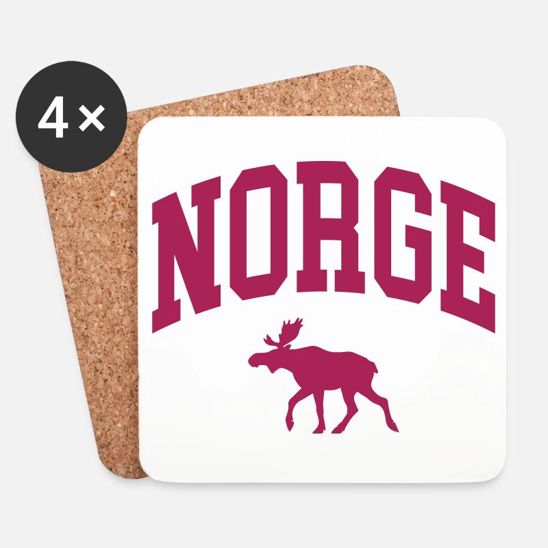Norwegen Elch - Untersetzer (4er-Set) - Weiß