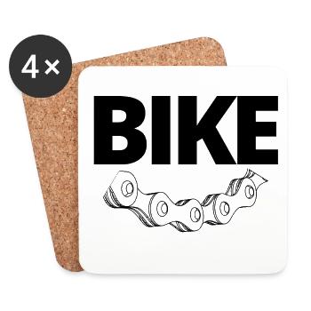 vélo, cycliste, cyclisme, fan de cyclisme - Dessous de verre (lot de 4) - blanc - Devant