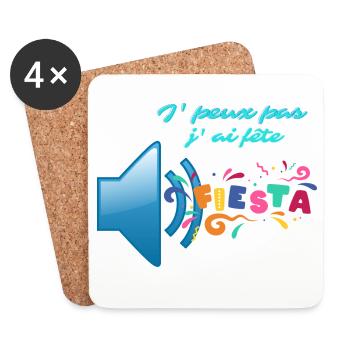 J' peux pas j'ai fete - Dessous de verre (lot de 4) - blanc - Devant