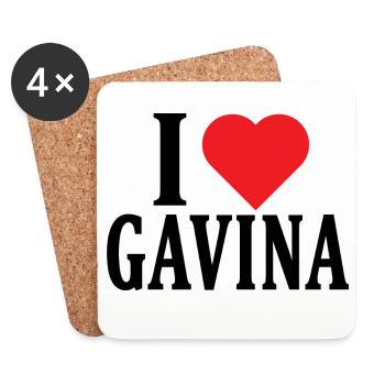 t-shirt I love Gavina t-shirt gift idea - Coasters (set of 4) - white - Front