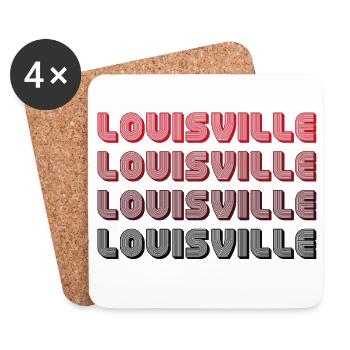 Louisville Gradient Typography - Coasters (set of 4) - white - Front