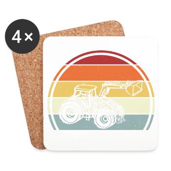Tractor - Coasters (set of 4) - white - Front
