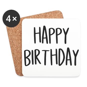 Happy Birthday GGeburtstag Geschenk - Untersetzer (4er-Set) - Weiß - Vorne