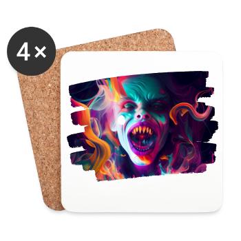 kunst kreativ lustig horror monster techno party - Untersetzer (4er-Set) - Weiß - Vorne