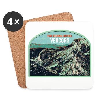 Original illustration Vercors Regional Park - Coasters (set of 4) - white - Front