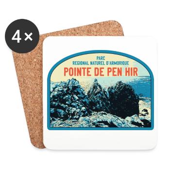 Regionalpark Armorica, Pointe de Pen Hir - Untersetzer (4er-Set) - Weiß - Vorne