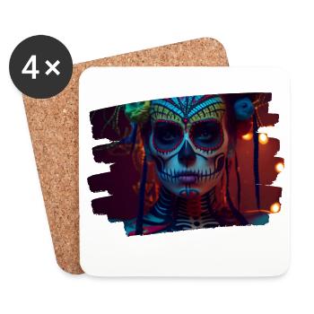 Tag der Toten | Día de Muertos | Mexiko - Untersetzer (4er-Set) - Weiß - Vorne