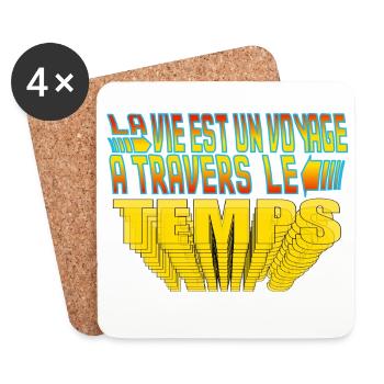 La vie est un voyage à travers le temps. - Dessous de verre (lot de 4) - blanc - Devant