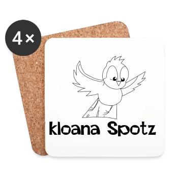 kloana Spotz-kleiner Spatz,Austrian dialect - Coasters (set of 4) - white - Front