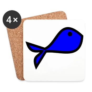 SARDINE. FISH. APRIL FOOL. EASTER. SEA - Coasters (set of 4) - white - Front