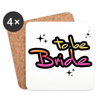 Bride to be retro look bachelor party engagement bachelor party - Coasters (set of 4) - white - Front