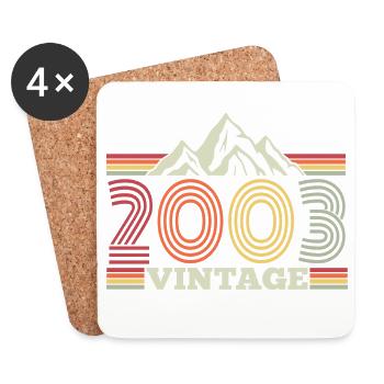 2003 Anniversaire Randonnée Montagne - Dessous de verre (lot de 4) - blanc - Devant