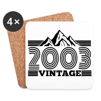 2003 Anniversaire Randonnée Montagnes - Dessous de verre (lot de 4) - blanc - Devant