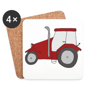 traktor - Untersetzer (4er-Set) - Weiß - Vorne