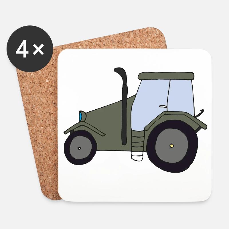 traktor oldtimer - Untersetzer (4er-Set) - Weiß