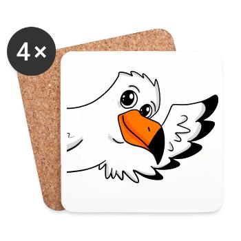 Seagull greeting greeting - Coasters (set of 4) - white - Front