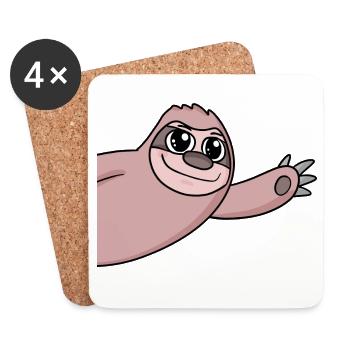 Sloth Greeting Greeting - Coasters (set of 4) - white - Front