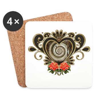 Wonderful steampunk heart. - Coasters (set of 4) - white - Front