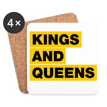 Kings and Queens / Könige und Königinnen - Untersetzer (4er-Set) - Weiß - Vorne