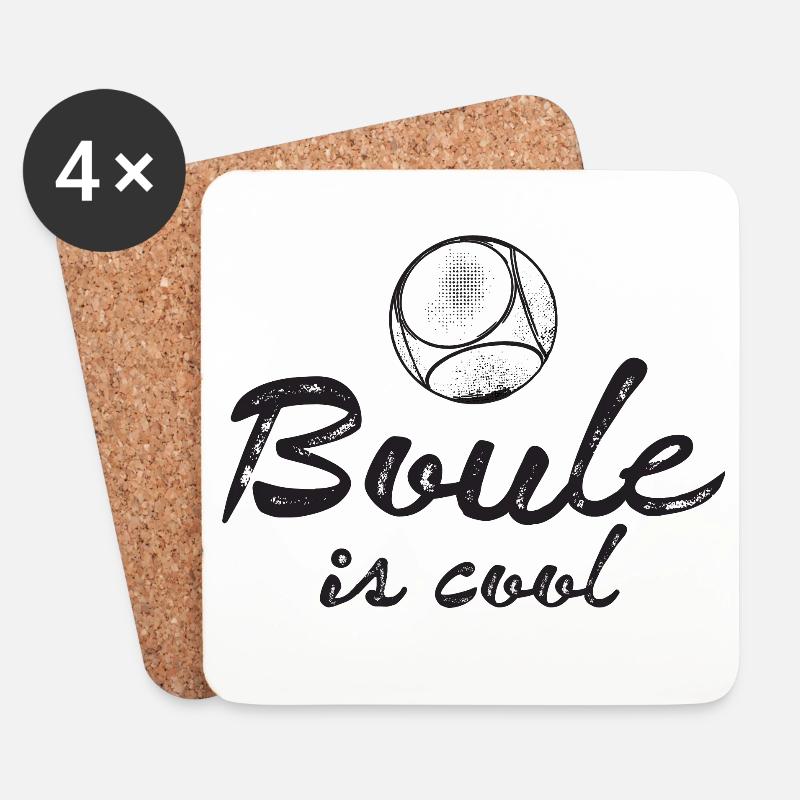 Boule is cool! Bouler Outfit Boule Kugeln - Untersetzer (4er-Set) - Weiß