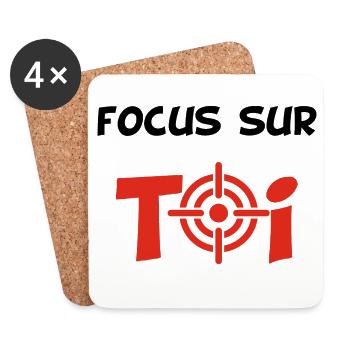 Focus sur toi (noir) - Dessous de verre (lot de 4) - blanc - Devant