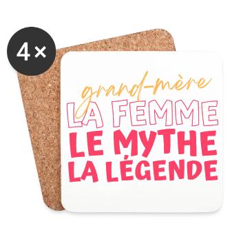 Grand-mère: Femme Mythe Légende - Dessous de verre (lot de 4) - blanc - Devant