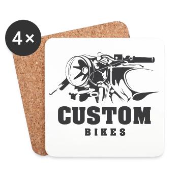 custom bikes club symbol Illustration caferacer - Untersetzer (4er-Set) - Weiß - Vorne