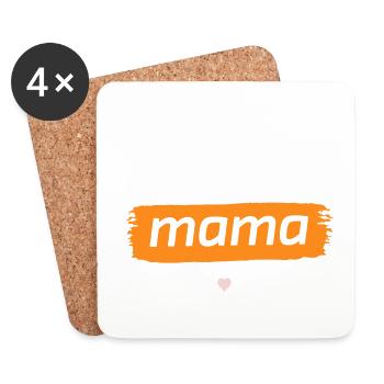 Casual Mama Quote T-Shirt Design - Coasters (set of 4) - white - Front