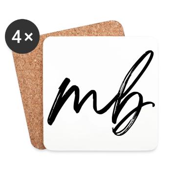 MB (black) - Coasters (set of 4) - white - Front